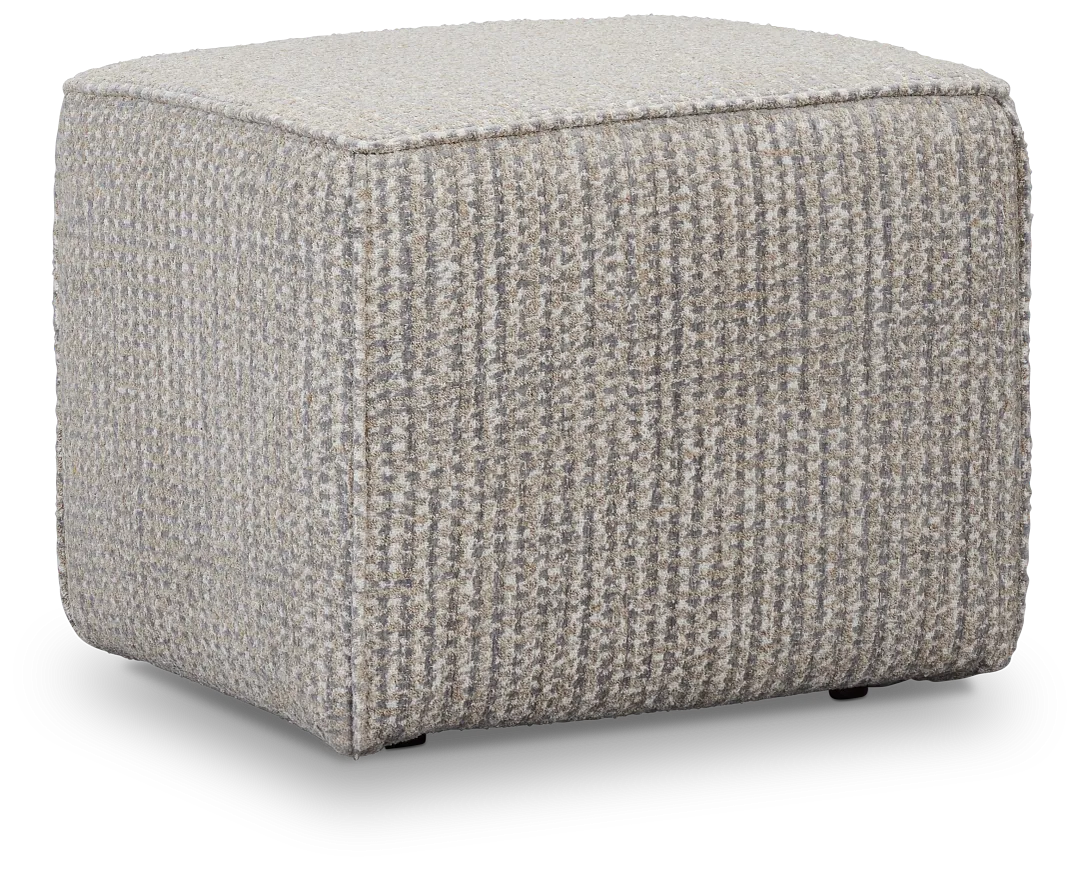 Webcam Gray Fabric Accent Pouf
