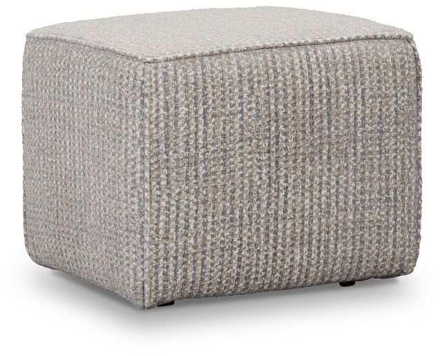 Webcam Gray Fabric Accent Pouf