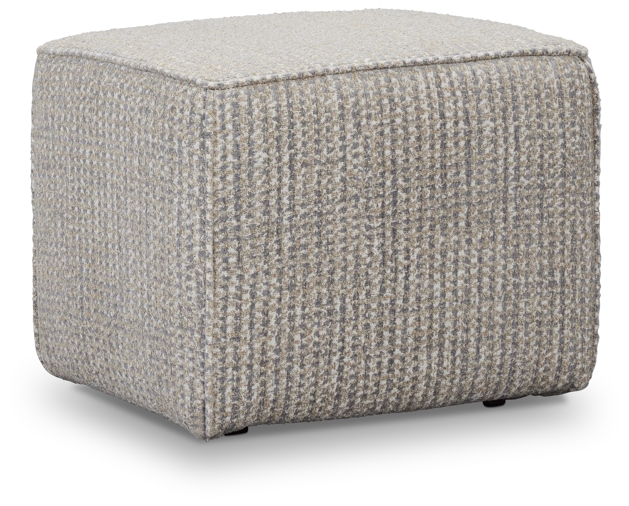 Webcam Gray Fabric Accent Pouf