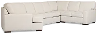 Sinclair Light Beige Fabric Left Cuddler Cooling Memory Foam Sectional