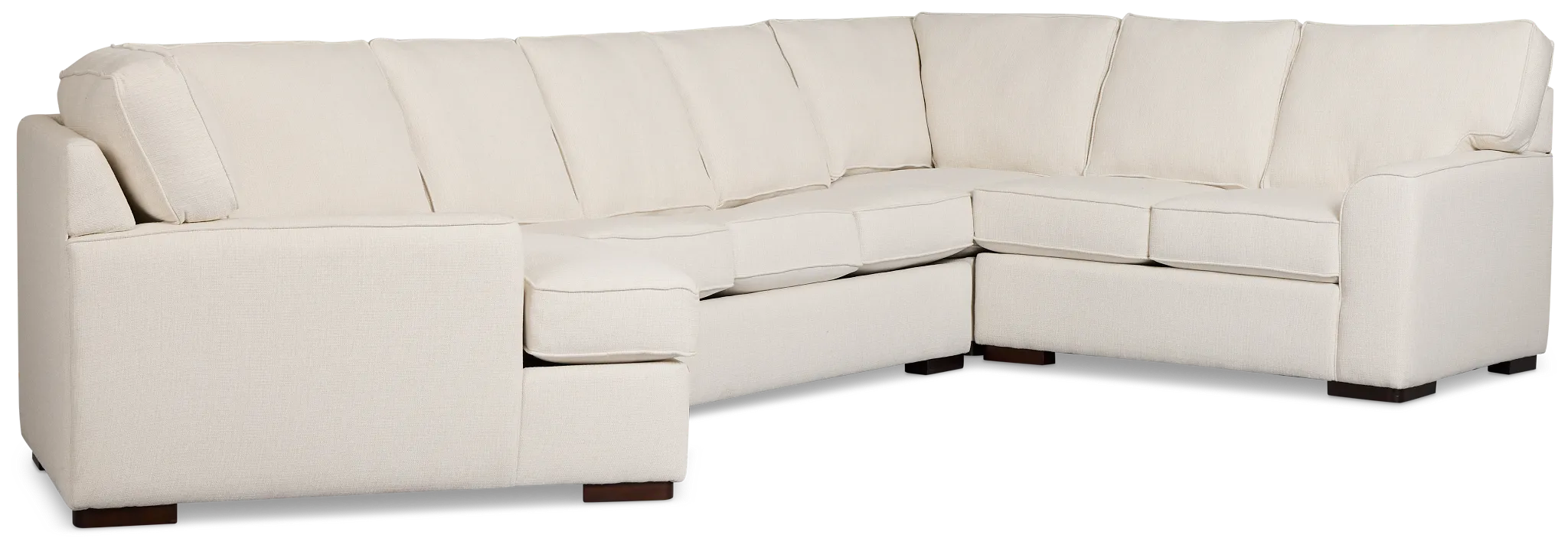 Sinclair Light Beige Fabric Left Cuddler Cooling Memory Foam Sectional