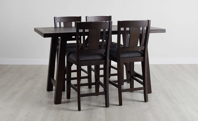 Cash Gray High Table & 4 Upholstered Barstools (0)
