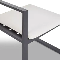 Linear Dark Gray White Aluminum Arm Chair