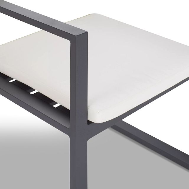 Linear Dark Gray White Aluminum Arm Chair (8)