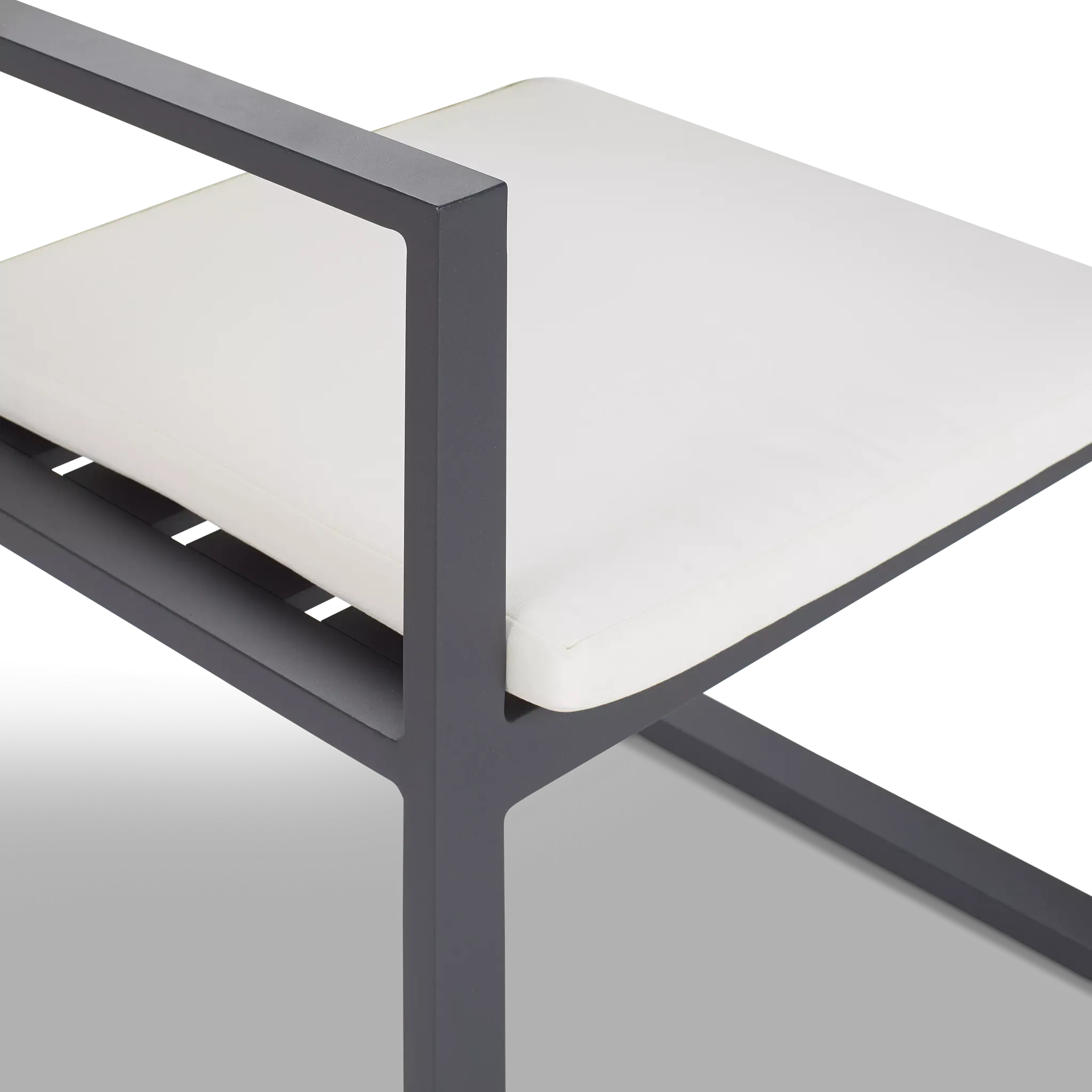 Linear Dark Gray White Aluminum Arm Chair