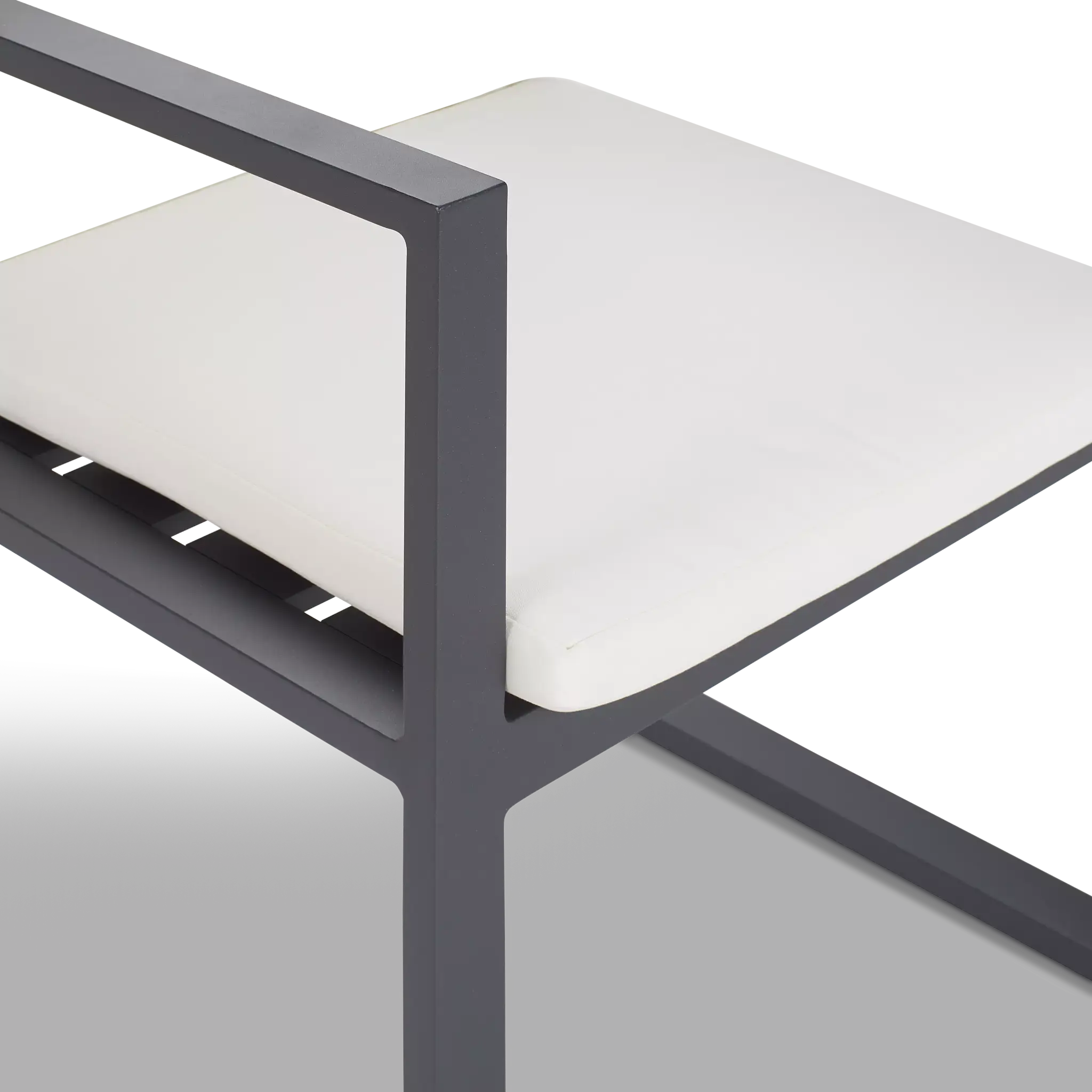 Linear Dark Gray White Aluminum Arm Chair Linear Dark Gray White Aluminum Arm Chair