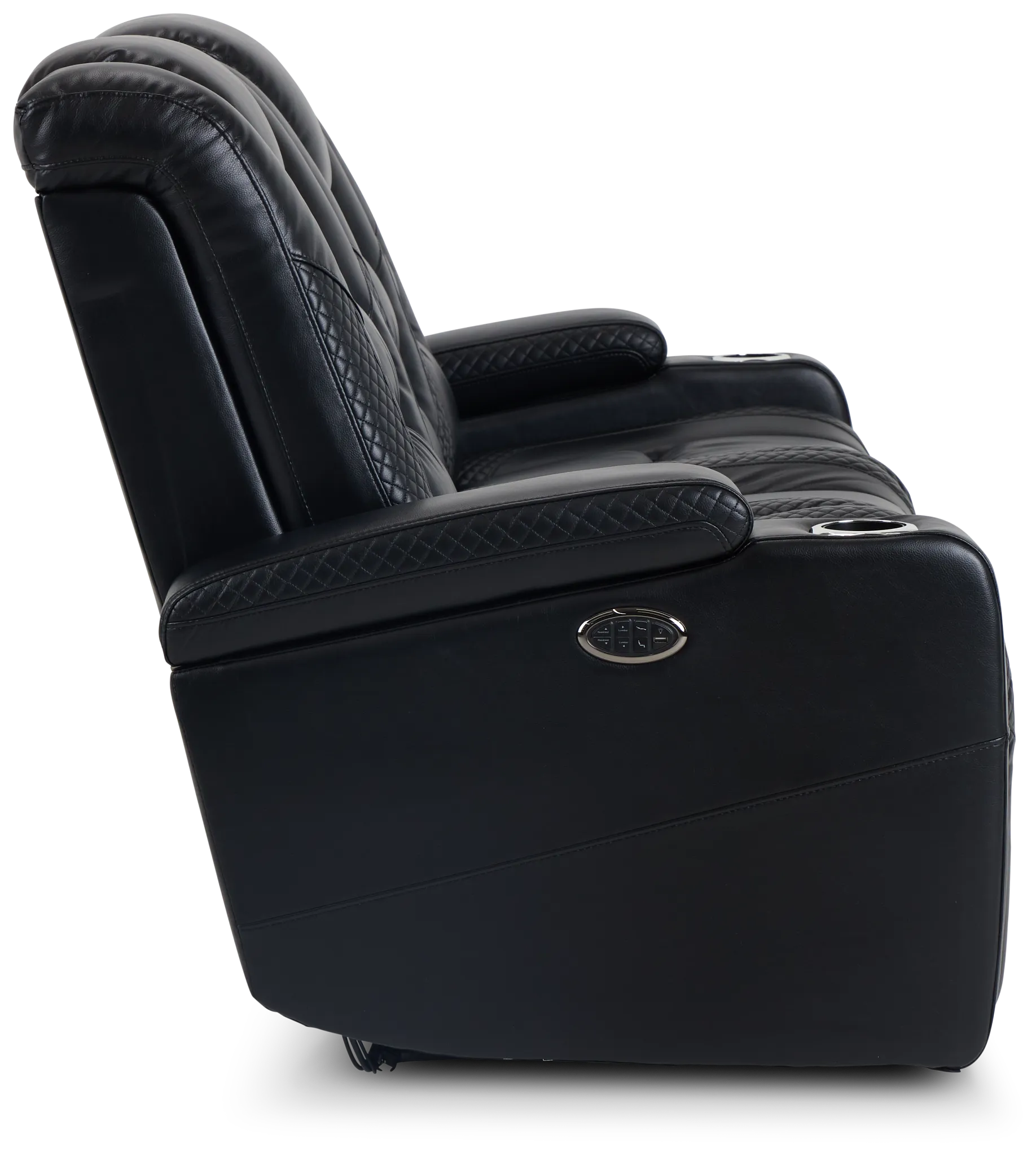 Troy Black Micro Power Reclining Sofa