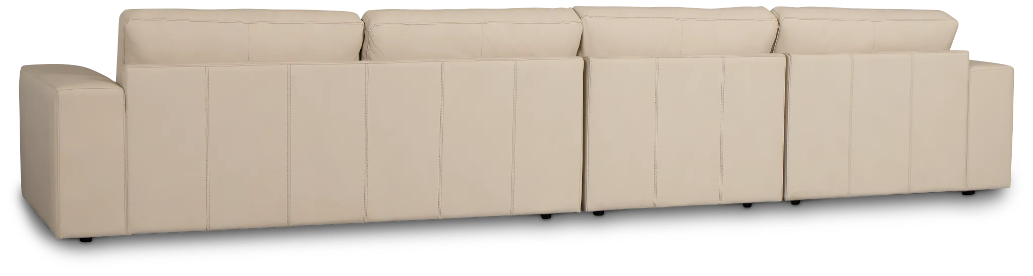 Kellan Ivory Leather Small Left Chaise Sectional