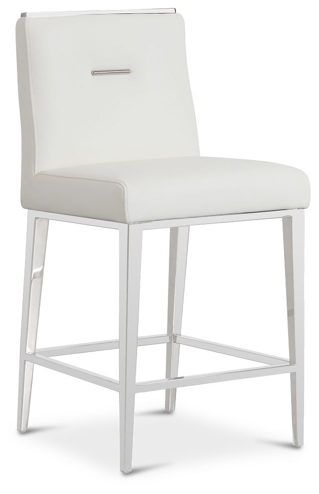 Alameda White 24" Upholstered Barstool