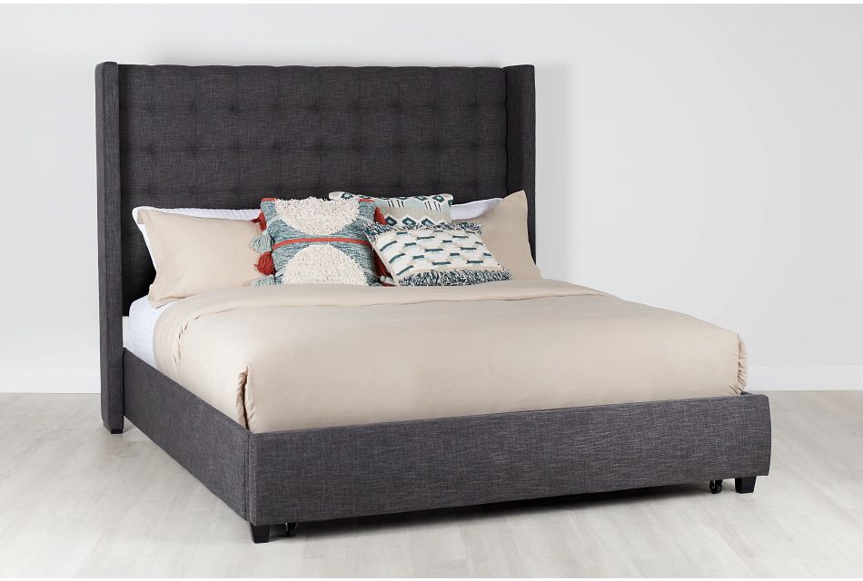 Chatham Dark Gray High Platform Storage Bed Bedroom Beds City Furniture