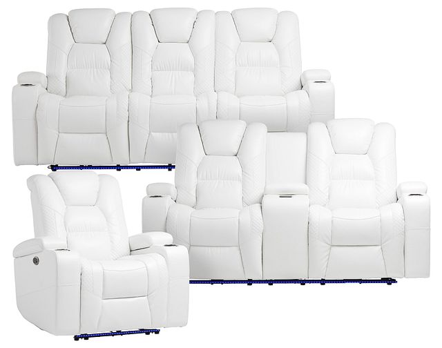 Troy White Micro Power Reclining Living Room (0)