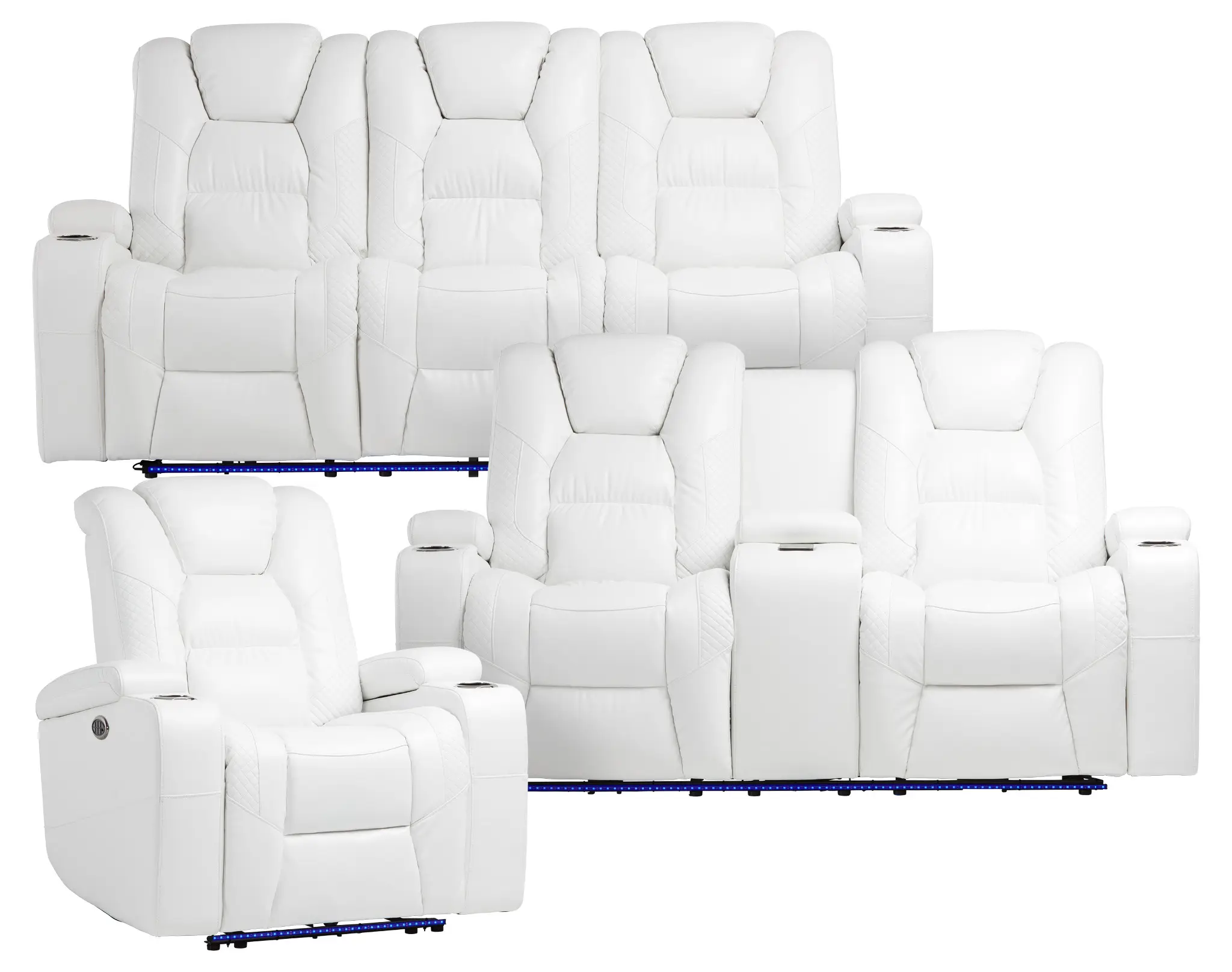 Troy White Micro Power Reclining Living Room Troy White Micro Power Reclining Living Room