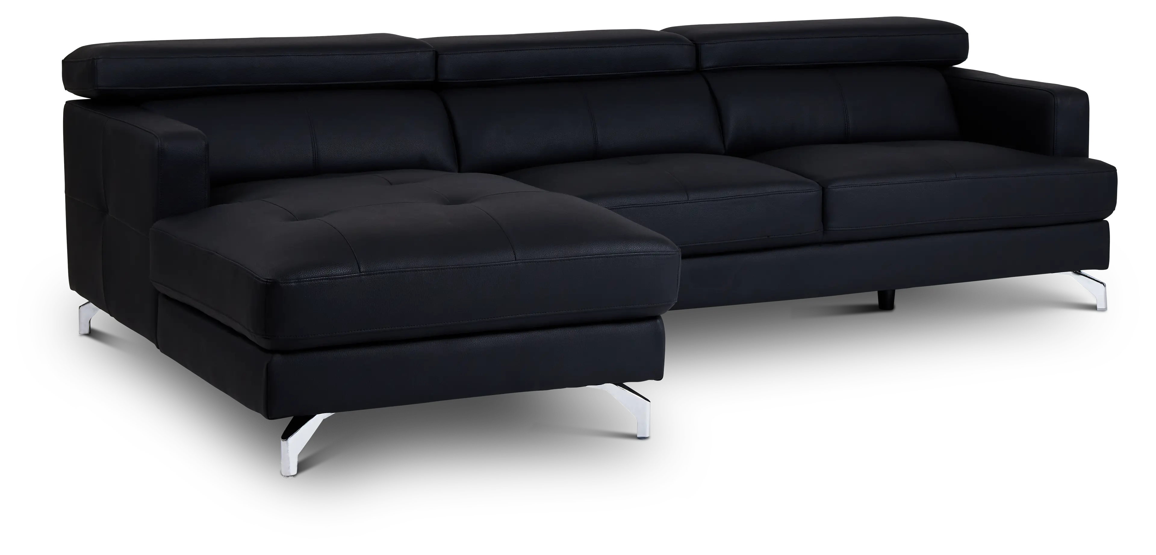 Marquez Black Micro Left Chaise Sectional Marquez Black Micro Left Chaise Sectional