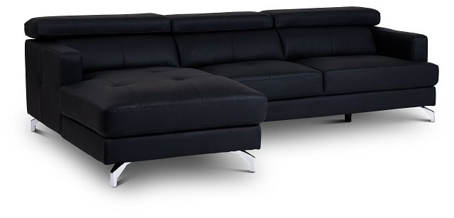 Marquez Black Micro Left Chaise Sectional (1)