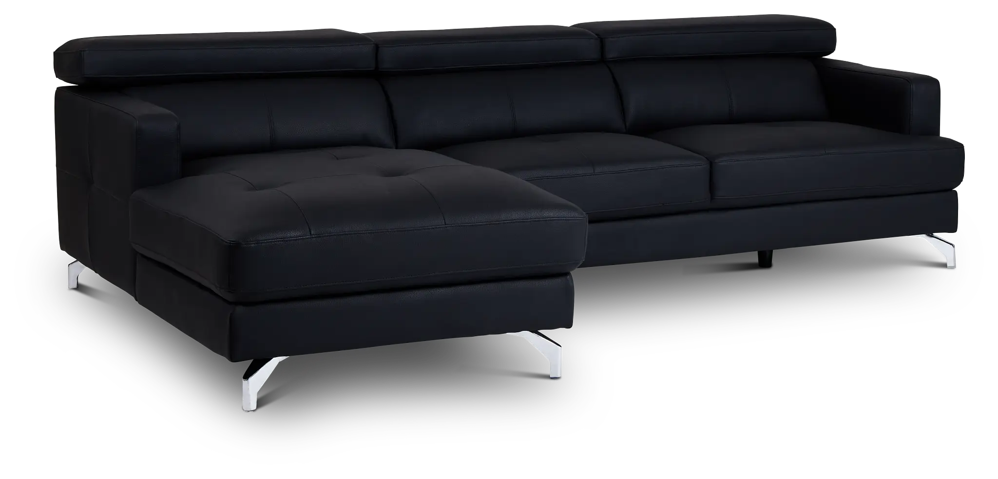 Marquez Black Micro Left Chaise Sectional Marquez Black Micro Left Chaise Sectional