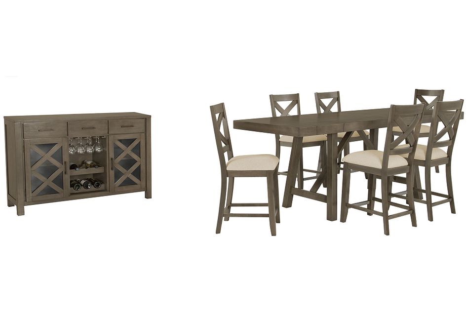 Omaha Gray High Dining Room Dining Room Complete Dining Rooms