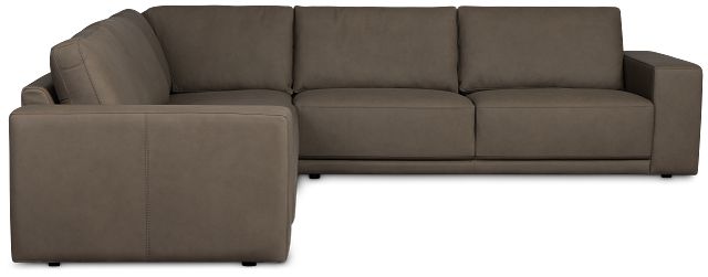 Kellan Dark Gray Leather Small Two-arm Sectional