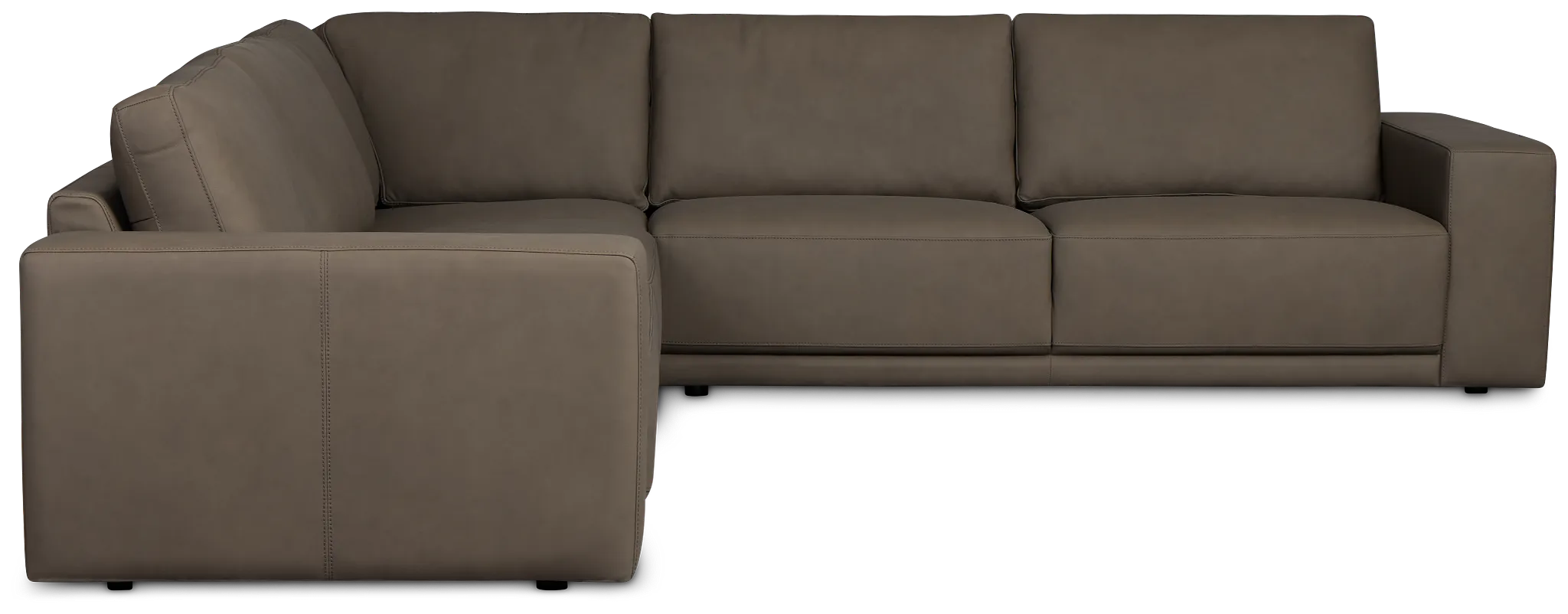 Kellan Dark Gray Leather Small Two-arm Sectional