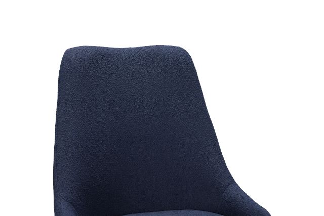 Andover Dark Blue Curved Upholstered Side Chair