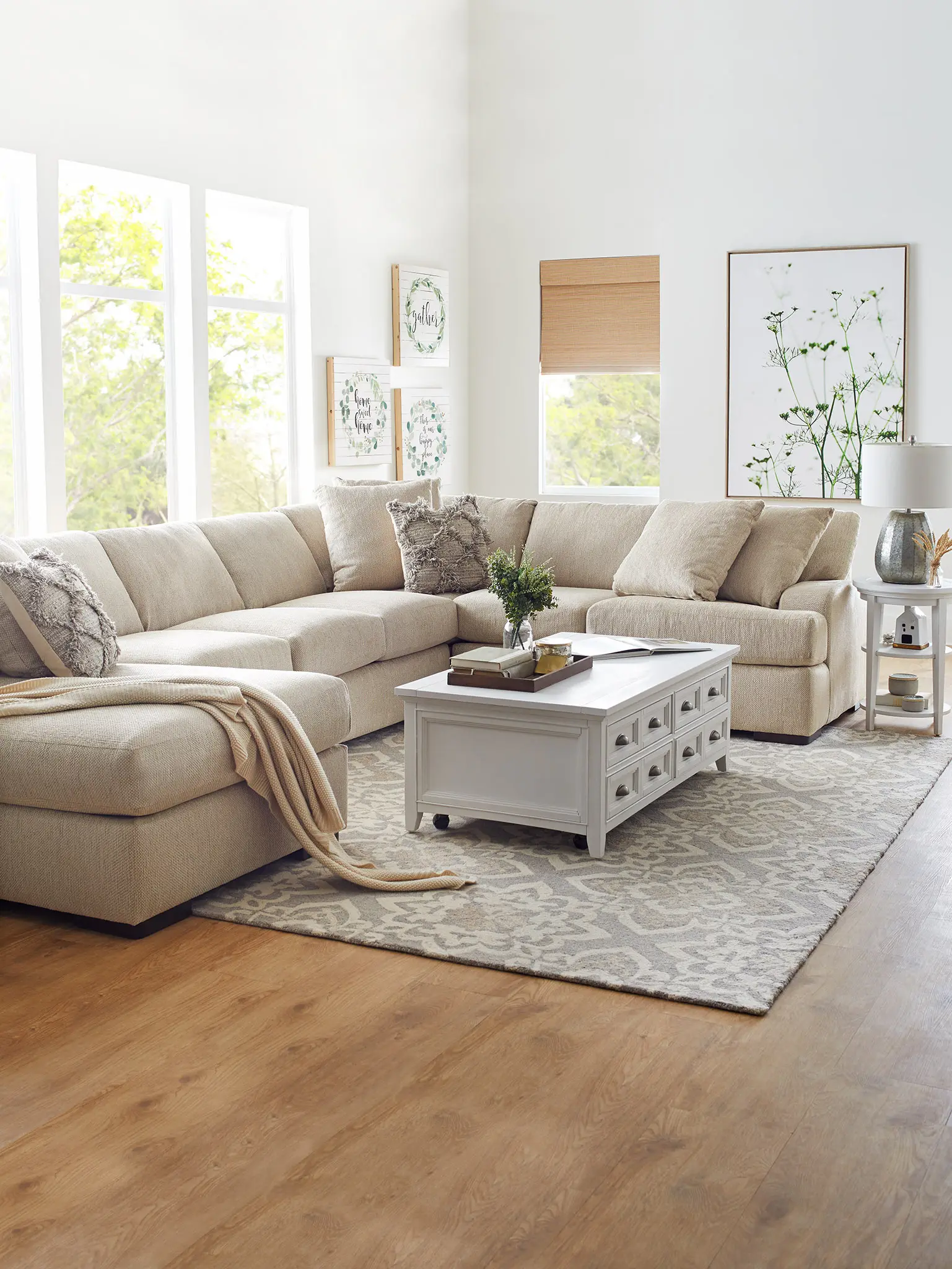 Alpha Beige Fabric Medium Right Chaise Sectional Alpha Beige Fabric Medium Right Chaise Sectional