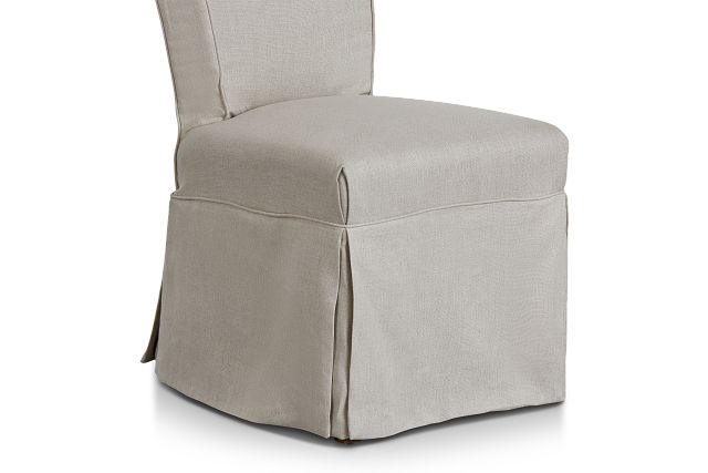 Haddie Beige Skirted Side Chair (5)