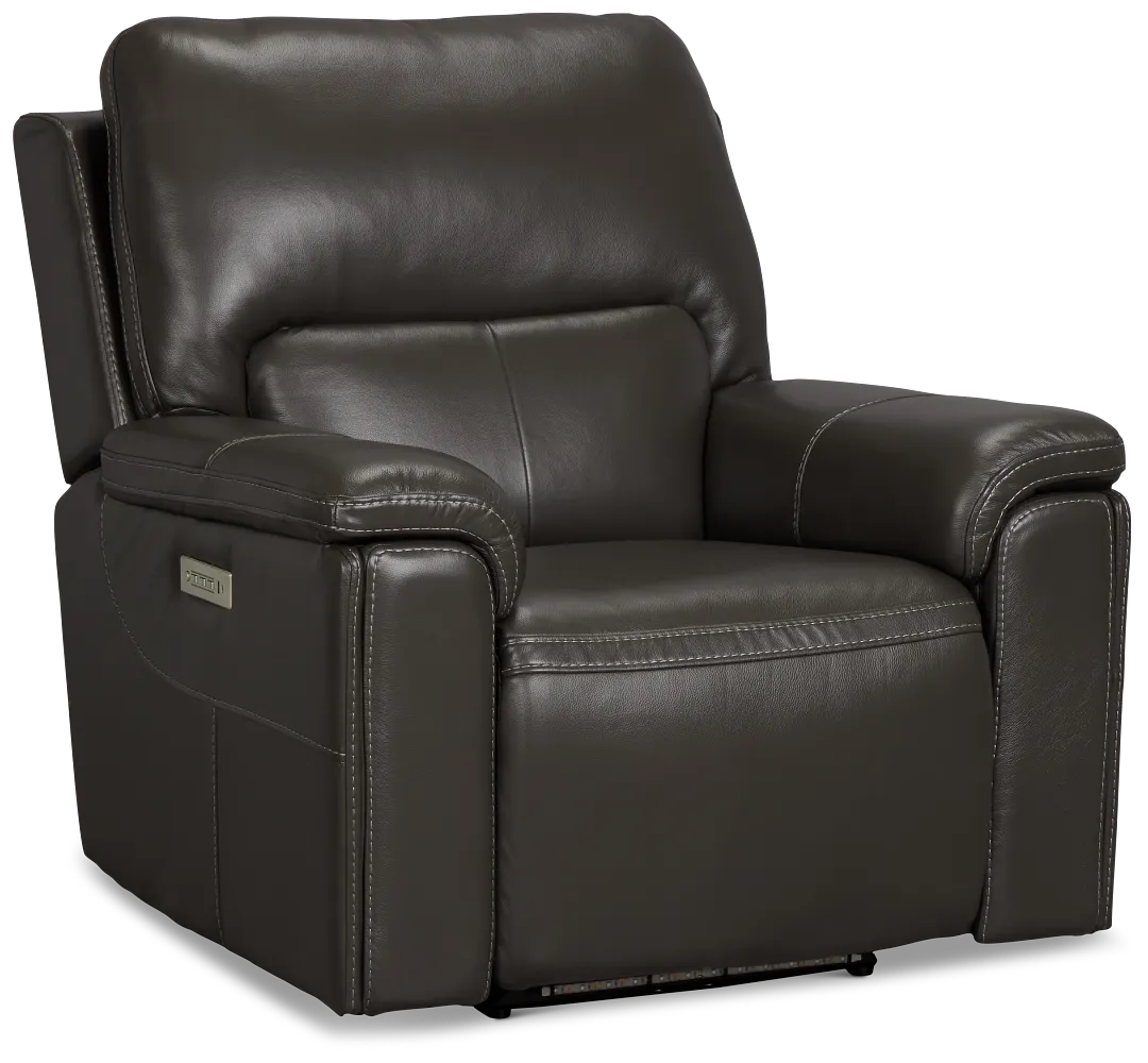Fallon Dark Gray Lthr/vinyl Power Recliner