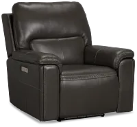 Fallon Dark Gray Lthr/vinyl Power Recliner