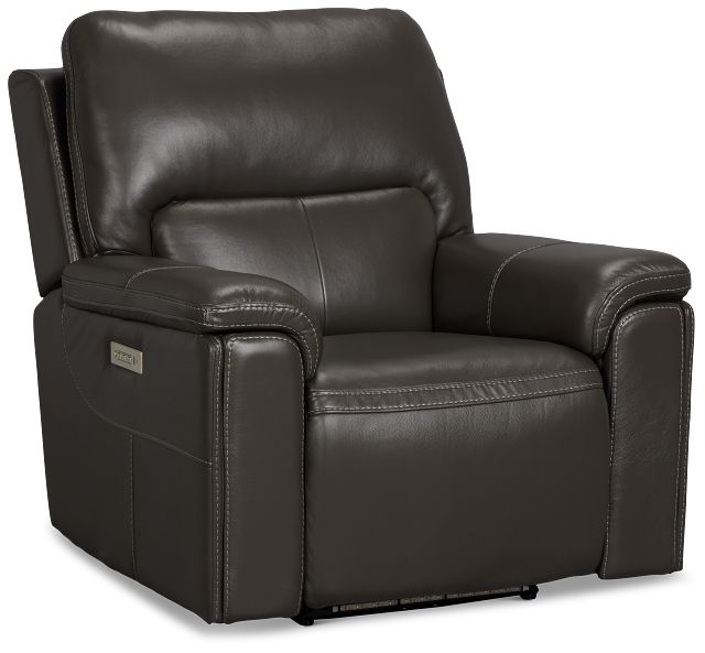 Fallon Dark Gray Lthr/vinyl Power Recliner
