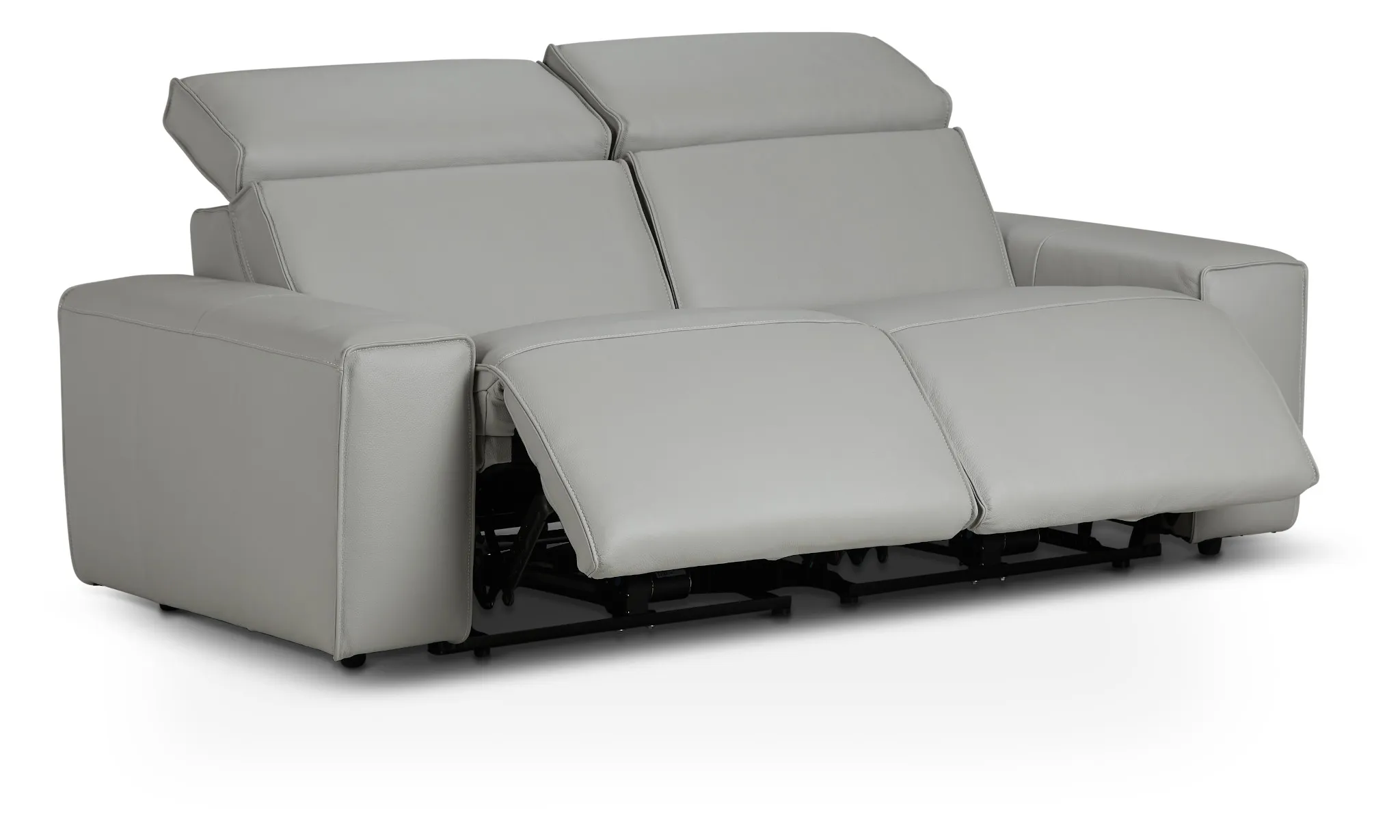 Carmelo Gray Leather Power Reclining Sofa