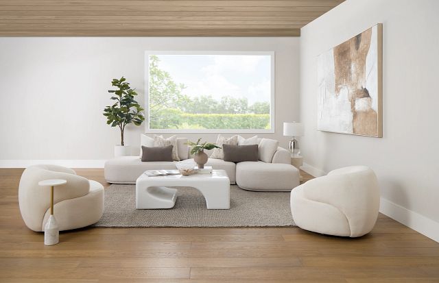 Catalina Beige Fabric Small Right Chaise Sectional