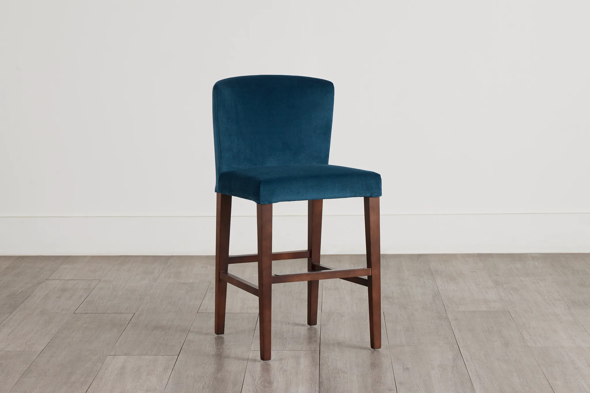 Bentley Dark Blue Velvet 24" Upholstered Barstool