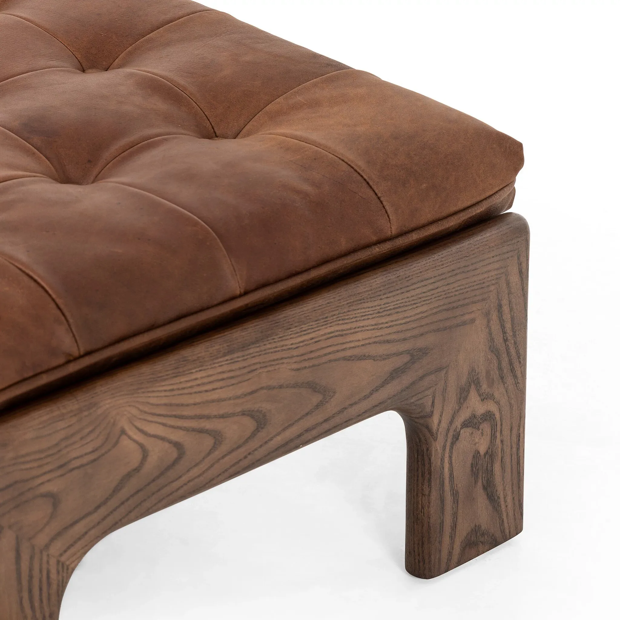 Ferda Brown Lthr/vinyl Ottoman