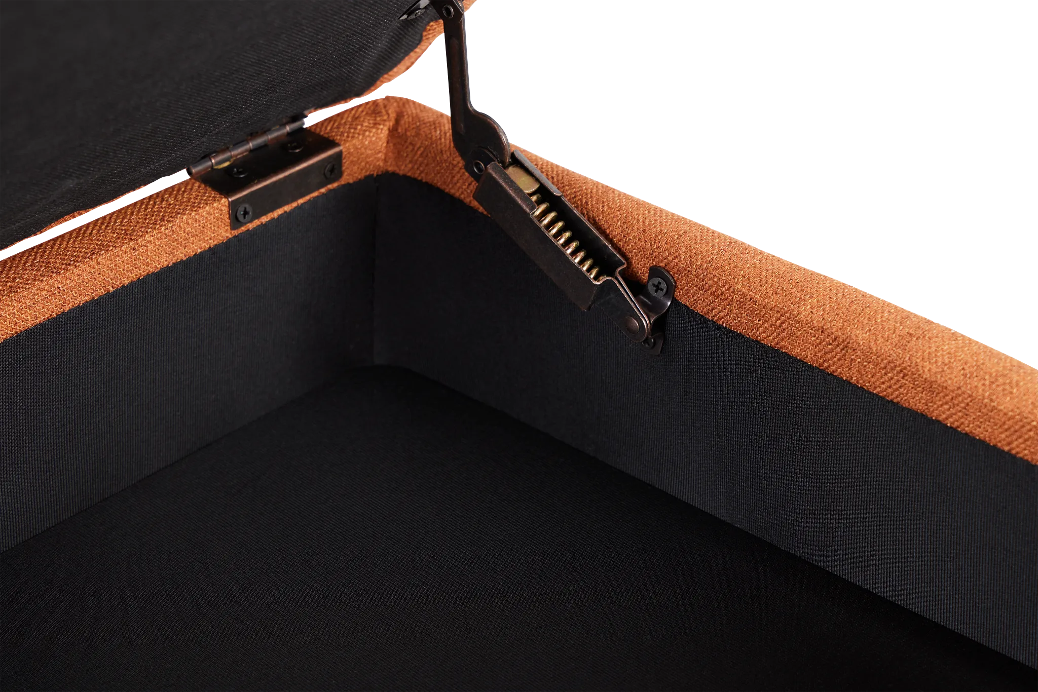 Raya Orange Fabric Storage Ottoman