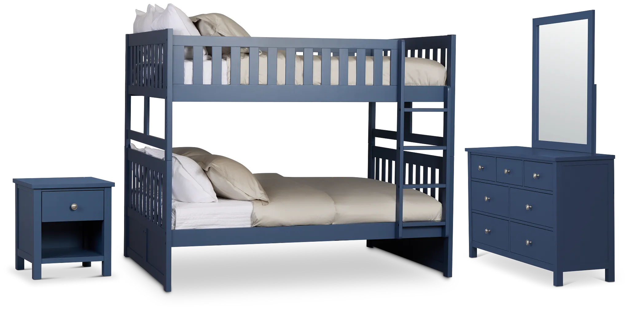 Charleston Dark Blue Bunk Bed Bedroom