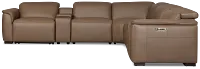 Flexsteel Brodie Dark Brown Lthr/vinyl Large Triple Power Reclining Two-arm Sectional