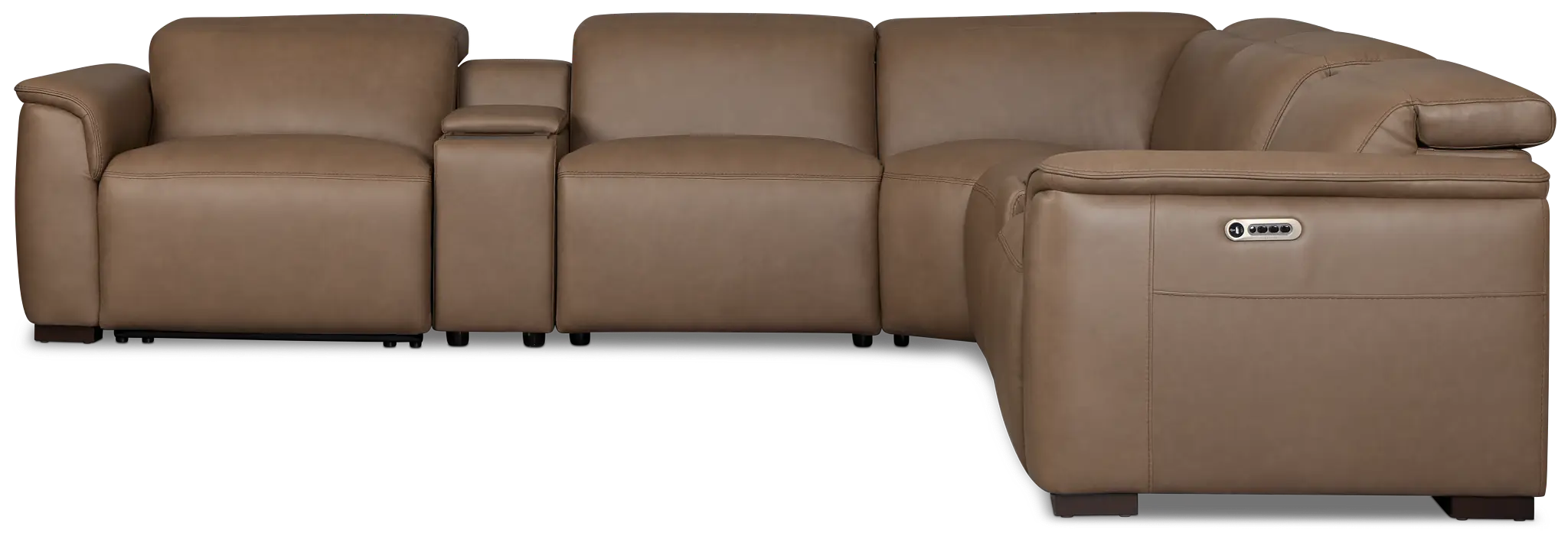 Flexsteel Brodie Dark Brown Lthr/vinyl Large Triple Power Reclining Two-arm Sectional Flexsteel Brodie Dark Brown Lthr/vinyl Large Triple Power Reclining Two-arm Sectional