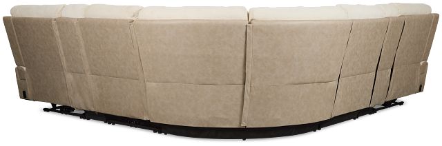 Travis Light Beige Fabric Large Triple Power Reclining Two-arm Sectional