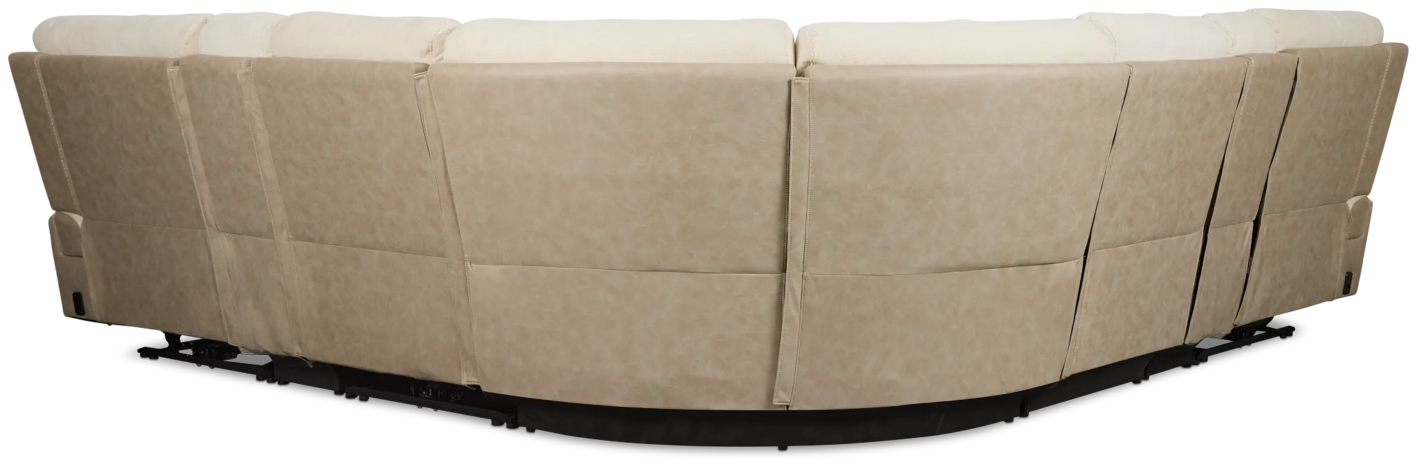 Travis Light Beige Fabric Large Triple Power Reclining Two-arm Sectional