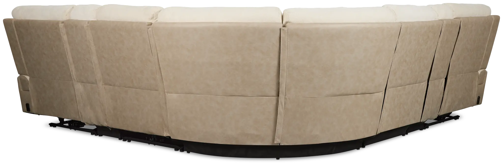 Travis Light Beige Fabric Large Triple Power Reclining Two-arm Sectional Travis Light Beige Fabric Large Triple Power Reclining Two-arm Sectional