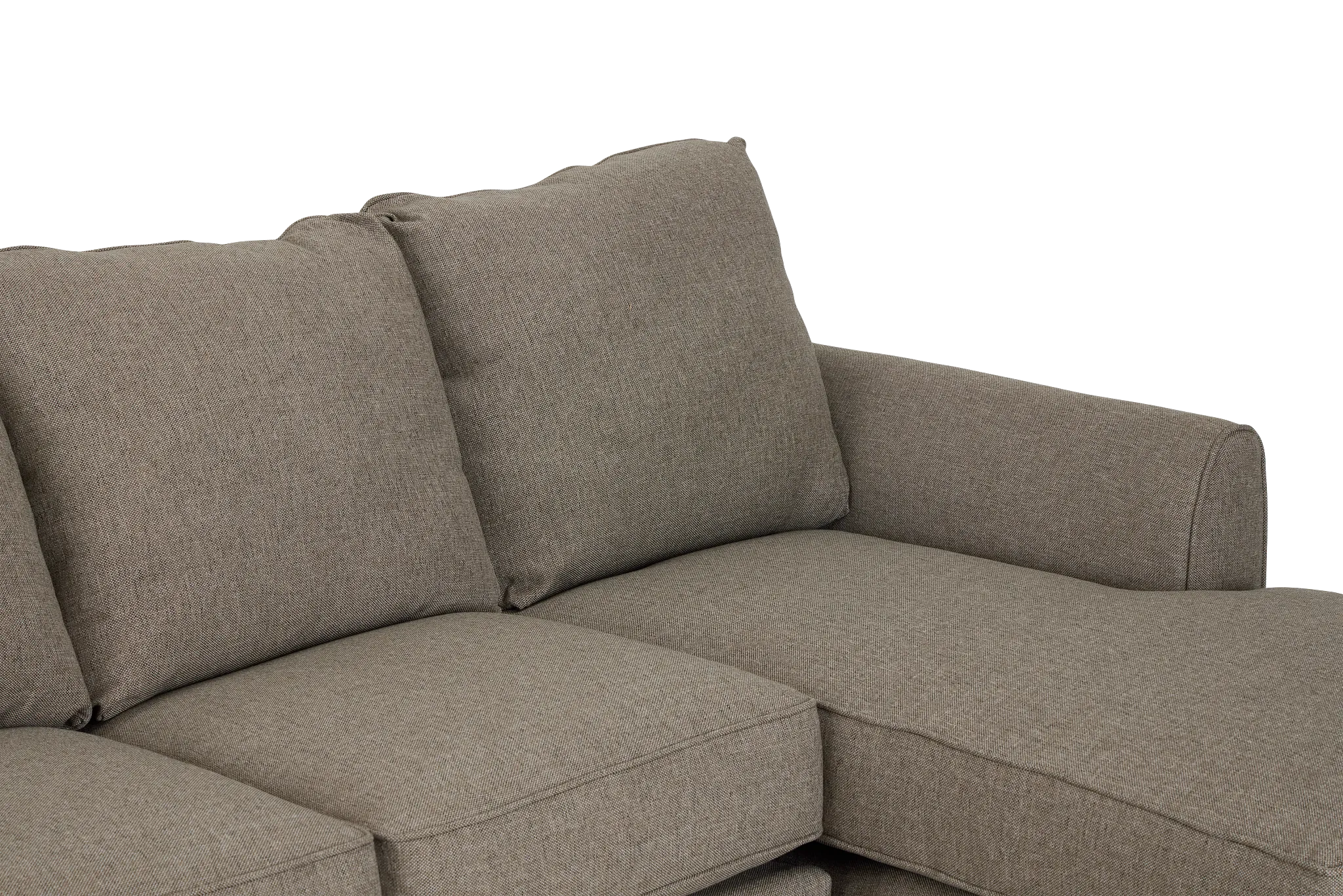 Asheville Brown Fabric Small Right Chaise Sectional