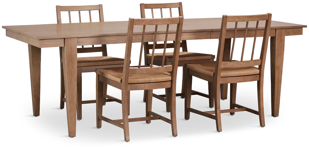 Provo Mid Tone Rect Table & 4 Woven Chairs Provo Mid Tone Rect Table & 4 Woven Chairs