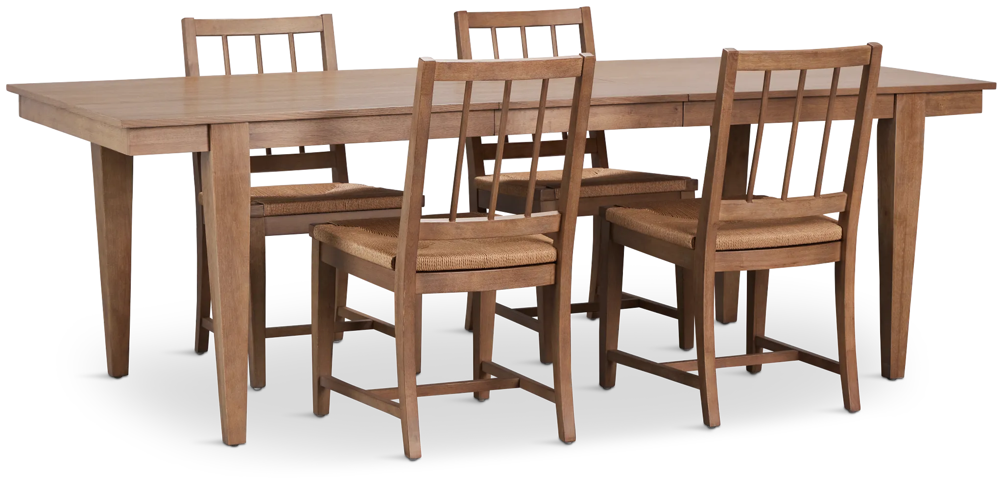Provo Mid Tone Rect Table & 4 Woven Chairs