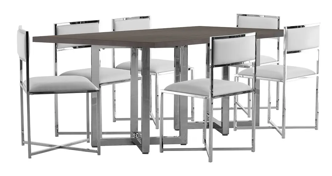 Amalfi White Wood Rectangular Table & 4 Metal Chairs Amalfi White Wood Rectangular Table & 4 Metal Chairs