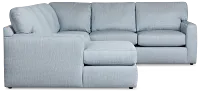Rhodes Light Blue Fabric Medium Left Chaise Sectional