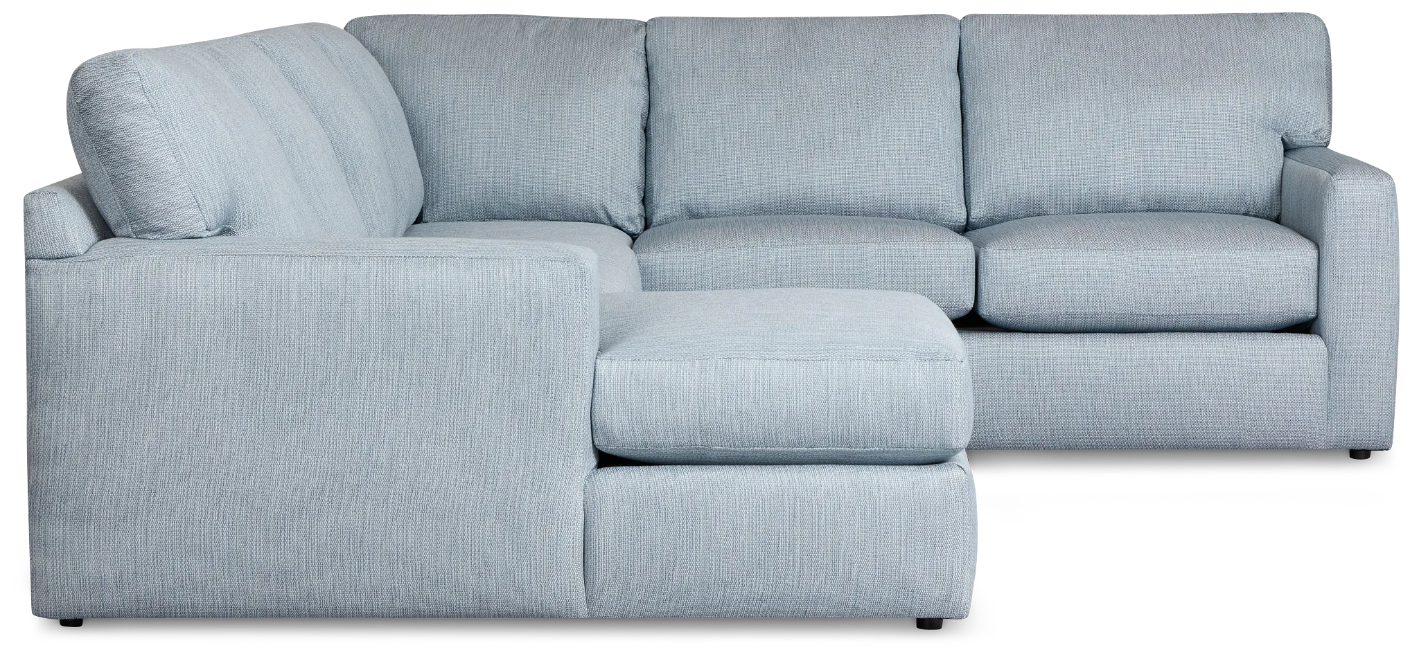 Rhodes Light Blue Fabric Medium Left Chaise Sectional