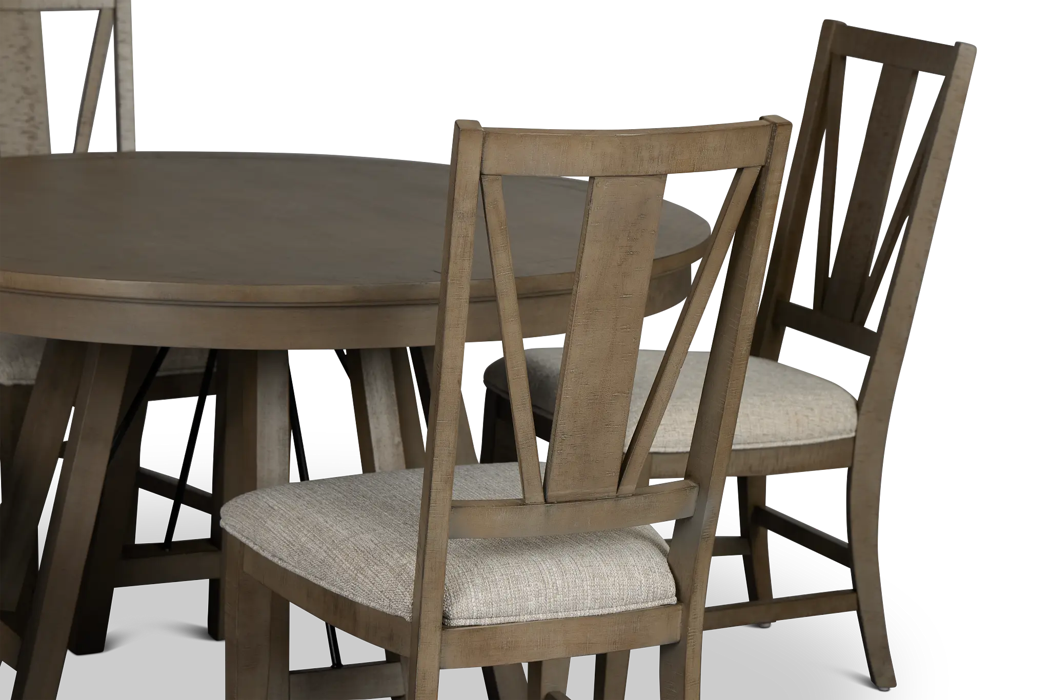 Heron Cove Light Tone Round Table & 4 Wood Chairs Heron Cove Light Tone Round Table & 4 Wood Chairs