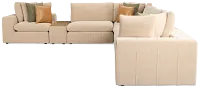 Cruz Light Beige Fabric 6-piece Modular Sectional With Console