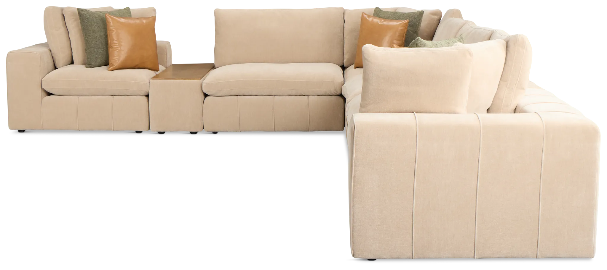 Cruz Light Beige Fabric 6-piece Modular Sectional With Console