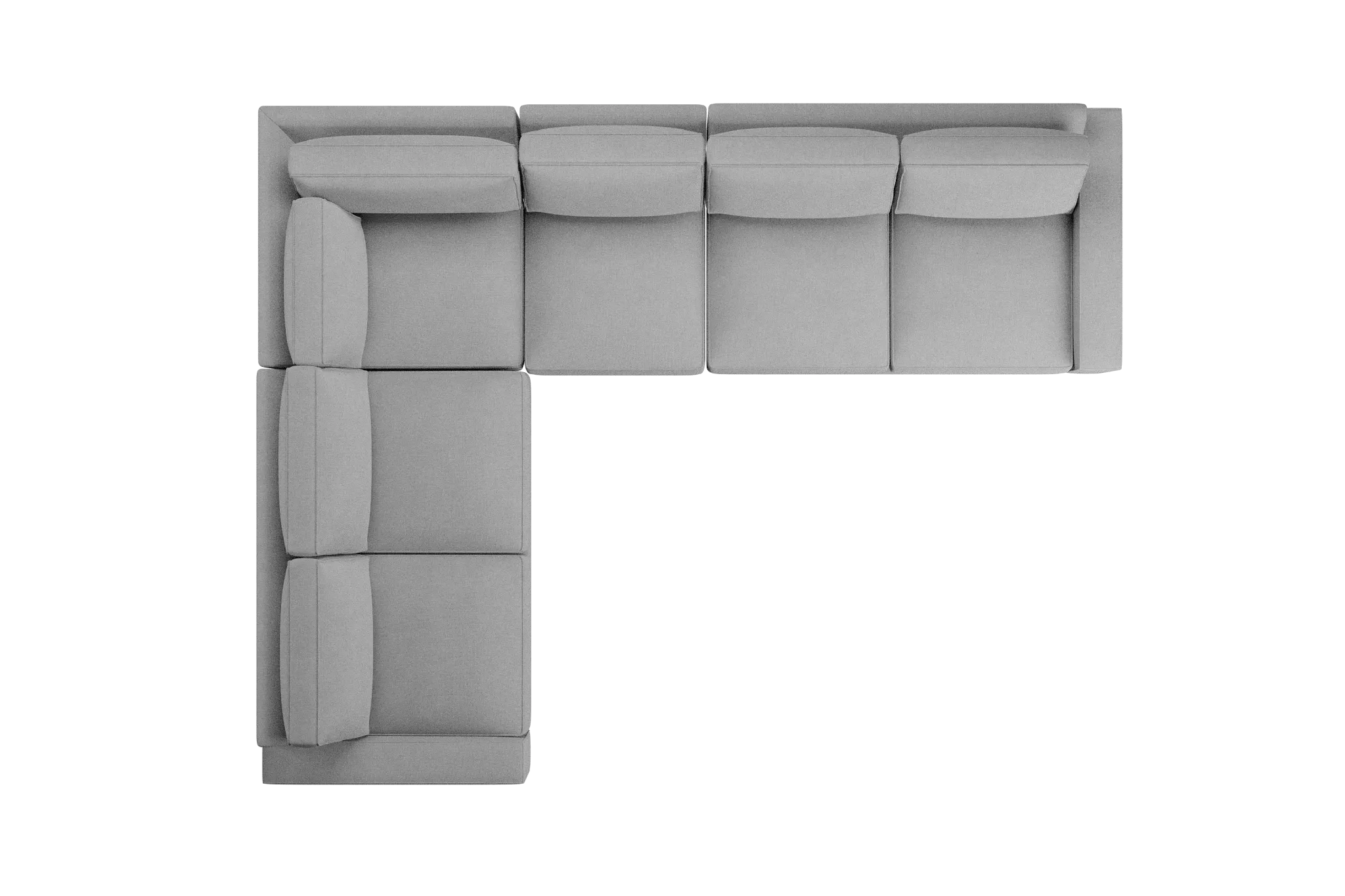 Edgewater Suave Gray Medium Two-arm Sectional