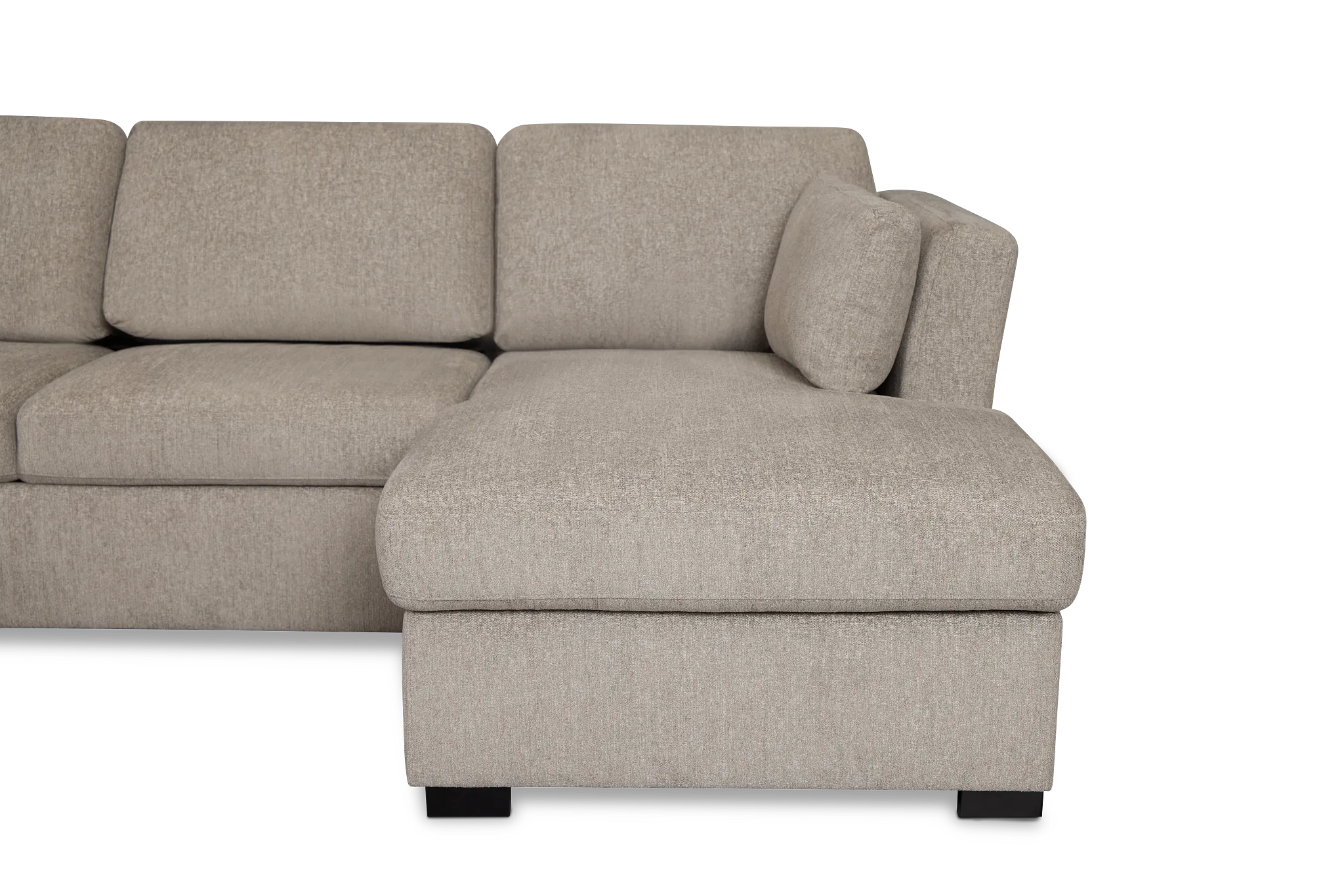 Amber Light Gray Fabric Double Chaise Sleeper Storage Sectional